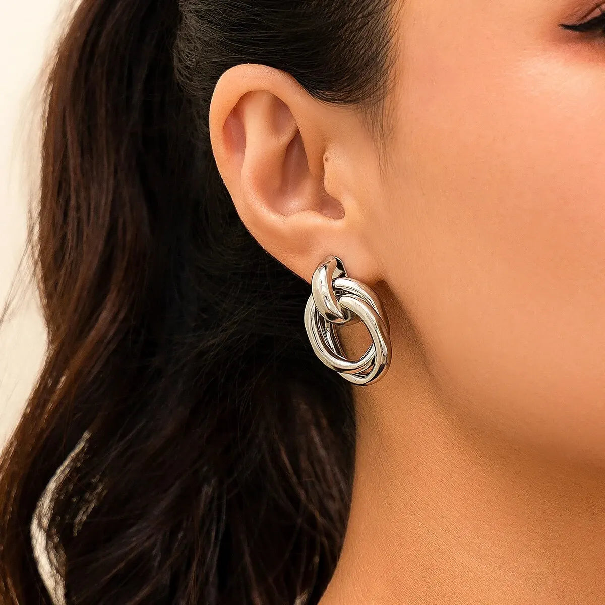 Classic Trendy Gold Geometric Irregular Stud Earrings