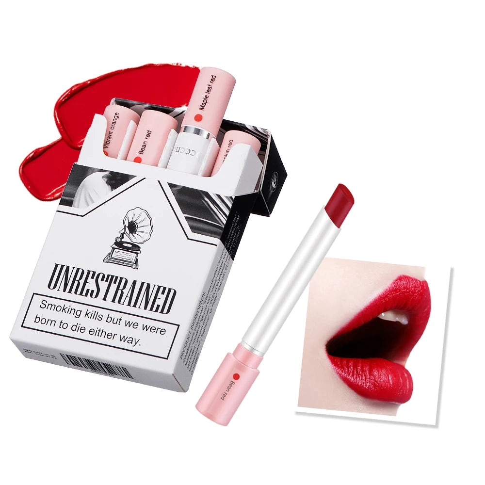 4 pcs/set Cigarette Lipstick Set Long Lasting Matte Lip Gloss Waterproof Nude Lip Tint