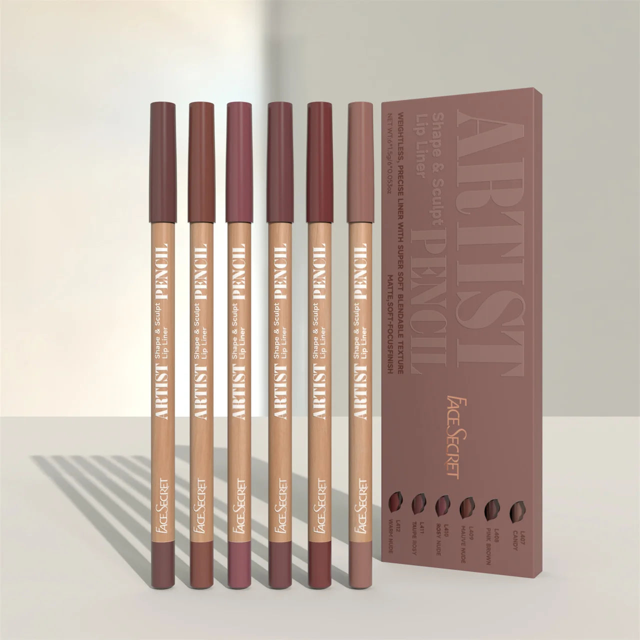 Artist Shape Sculpt Lip Liner Pencil Set Super Soft Blendable Texture Matte