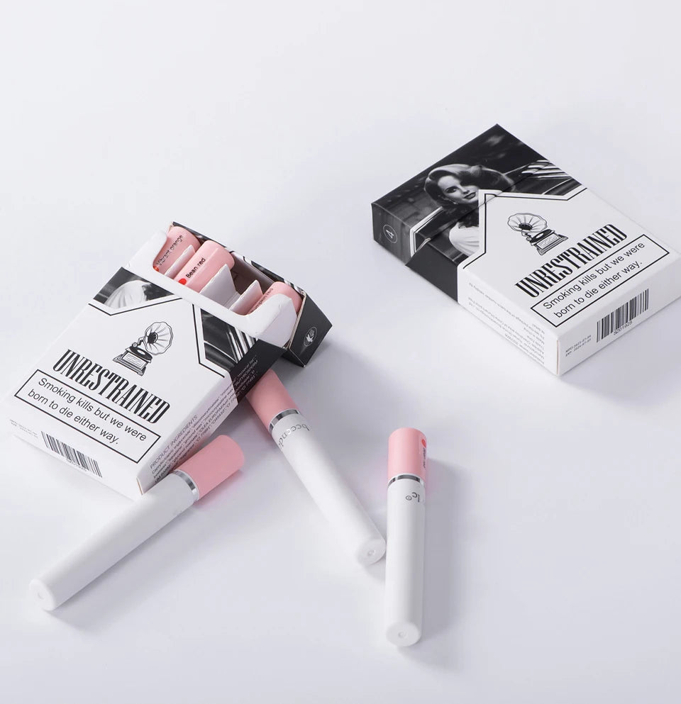 4 pcs/set Cigarette Lipstick Set Long Lasting Matte Lip Gloss Waterproof Nude Lip Tint