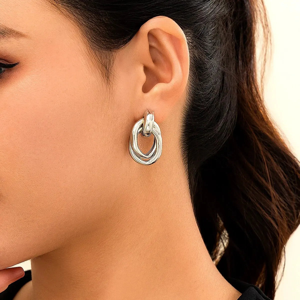 Classic Trendy Gold Geometric Irregular Stud Earrings