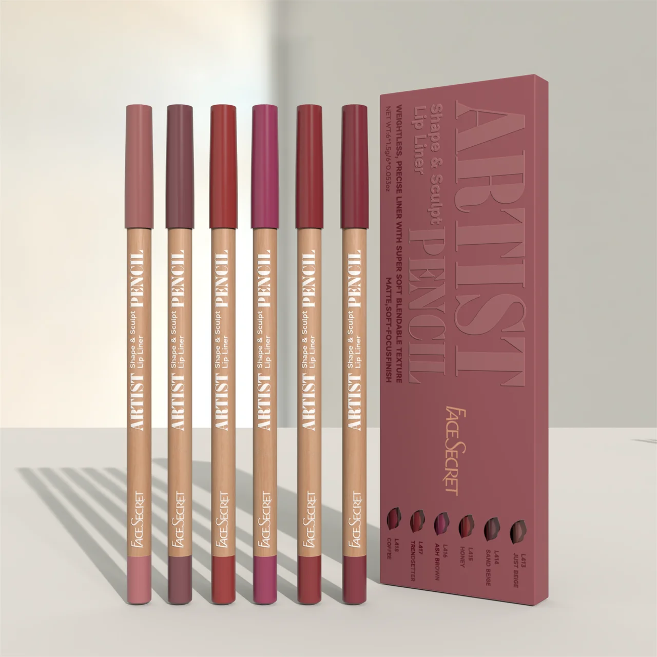 Artist Shape Sculpt Lip Liner Pencil Set Super Soft Blendable Texture Matte