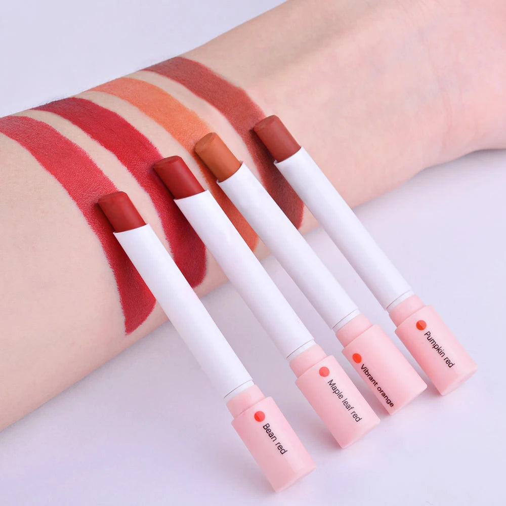 4 pcs/set Cigarette Lipstick Set Long Lasting Matte Lip Gloss Waterproof Nude Lip Tint