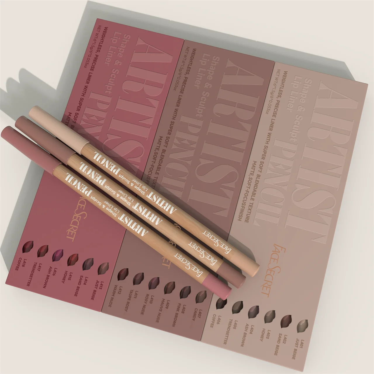 Artist Shape Sculpt Lip Liner Pencil Set Super Soft Blendable Texture Matte