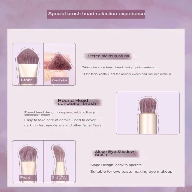 Makeup Brush Set Concealer, Blush, Powder, Highlighter And Foundation Brushes Cosmetic Beauty Tools